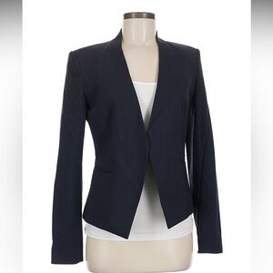Theory Lanai Sevona Black Wool Collarless Blazer size 0